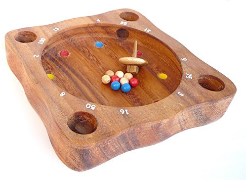 Logica Spiele Art. Tiroler Roulette - Brettspiel aus Edlem Holz - Gesellschaftsspiel - Aktionsspiel