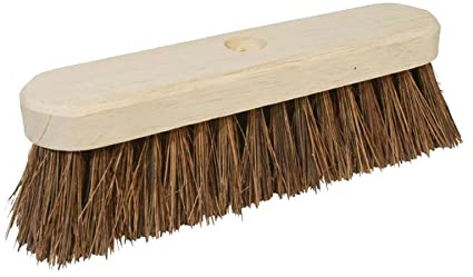 Dapetz ® 254mm/10Broom Head Stiff Saddle Back Brush Head PVC Bristle Farm Yard Broom Wooden Broom Head with Stiff Bassine Natural Hard Bristle-Replacement Wooden Broom Head ideal for 23mm-15/16