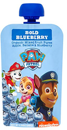 Paw Patrol Bold Blueberry Organic Mixed Fruit Squeeze Pouch, 3.5 Ounce (Pack of 10)