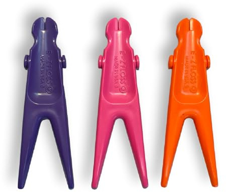 E-Z Floss Dental Floss Holder (Purple, Orange, Pink)