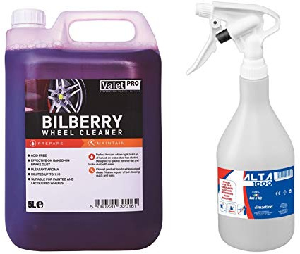 ValetPRO Bilberry wheel cleaner 5L + Chemi Resistant Spray Bottle
