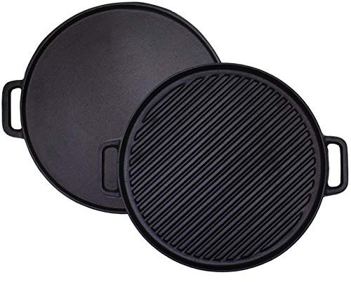 Plaque de cuisson réversible en fonte avec poignées (30 cm) de Grandwish
