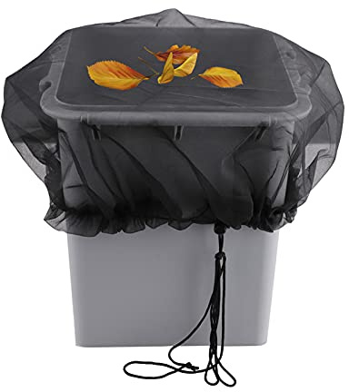 3 PCS Rain Barrel Net Cover, Adjustable Rain Butt Net, Black Polyester mesh cover with Practical Drawstring, for Outdoor Garden Rain Barrels (Diameter 32.6 inch)