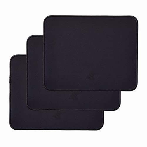ANUBISGX Gaming-Mauspad (68 Farb-/Größenoptionen, 3er-Pack: 20,3 x 25,4 cm), schwarzes Pad mit schwarzen Nähten, beste Premium-wasserdichte Nicht-RGB-Computer-Gaming-XL-Schreibtischunterlage, großes