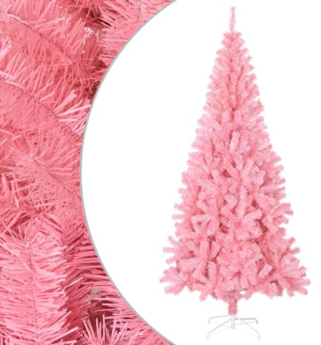 vidaXL Künstlicher Weihnachtsbaum mit Ständer Tannenbaum Christbaum Dekobaum Kunstbaum Weihnachten Dekoration Weihnachtsdeko 240cm PVC Rosa