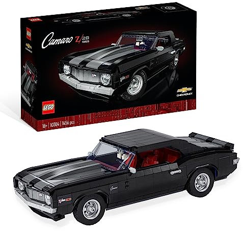LEGO 10304 Icons Chevrolet Camaro Z28, anpassbarer klassischer amerikanischer Muscle-Car-Modell-Auto-Bausatz für Erwachsene, tolles Oldtimer Geschenk (Exklusiv bei Amazon)