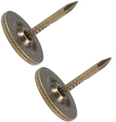 PATIKIL 11mmx13mm Tappezzeria Chiodi Chiodini, 150pz Testa Piatta Mobili Chiodi per Mobili Divano Testiere, Bronzo Tono