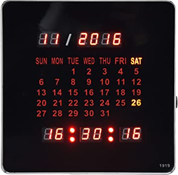 Focket Digitale Wanduhr, 7,87 Zoll Ewiger Kalender, Große Anzeige, Digitale Uhr, Batteriebetriebener LED-Digitalwecker, Wandkalender, Kreative Tischuhr für ältere Menschen, Schlafzimmer