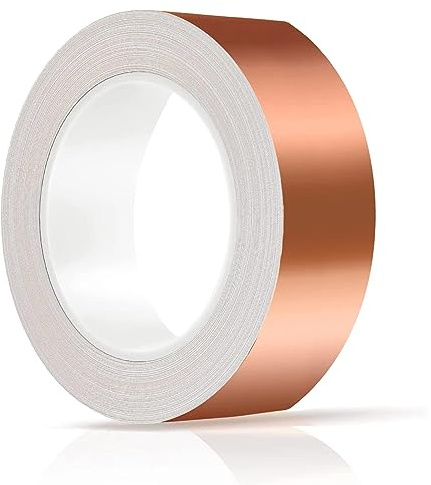Kazaigou Kupferband Gegen Schnecken 30mm*30M, Schneckenzaun Schneckenschutz Hochbeet, Schneckenabwehr EMI Kapton Tape Abschirmband Kupferfolie Kupferband Selbstklebend Klebeband