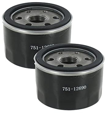 Filtre à huile pour Lawnflite Cub Cadet MTD 4HP 420CC Vertical Tractor 4P90HU 4P90JHA 4P90JU 4P90JUB 4P90MU 4P90MUA et 4P90MUB Moteurs sur tondeuses d'équitation (2 pièce)
