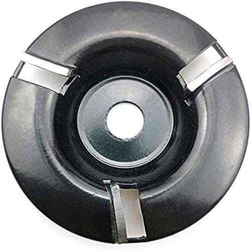 CruSio Power Wood Carving Disc Tool Fräser Mit 90 Mm Durchmesser Und 16 Mm Bohrung Für Winkelschleifer, Flache Zähne, 3 Zähne, Zubehör, Passend Für Holzbearbeitung/Schleifhobel, Schwarz/Schwarz
