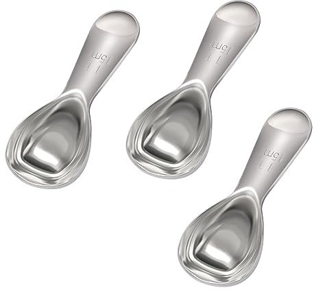 Diyfixlcd 3 Pcs 1 Tablespoon Scoop 15ml Coffee Scoop Stainless Steel Measuring Coffee Scoop Short Handle 15ml Tablespoon for Coffee Tea Sugar