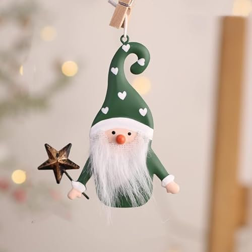 SYSUII 5 Stück Metall Weihnachtsanhänger, Weihnachtsbaumschmuck Set Weihnachtsbaum Deko Anhänger Weihnachtsbaum Hängende Ornamente für Weihnachtsbaum Fensterschmuck Weihnachtsmann #2