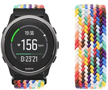 Nylon Armbänder für Suunto 9 Peak/ 9 Peak Pro/ 5 Peak Armband Elastisches Geflochtenes Solo Loop Sport Ersatzarmband Kompatibel mit Suunto 9 Peak/ 5 Peak Uhrenarmband für Damen Herren (L,10)
