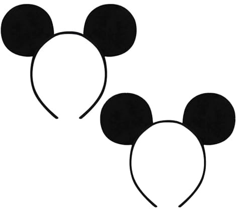 Lizzy 2 x Black Bow Mouse Ear Headband for Kids & Adult Unisex Birthday Child Halloween Parties Hen/Stag Night Party Fancy Dress Mouse Costume Accessories