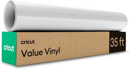 Cricut Selbstklebendes Vinylfolie Plotter - Plotterfolie Vinyl Permanent Rolle, Selbstklebende Folie (30.5x10.6m cm, Weiß)