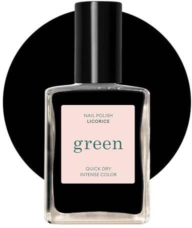 Manucurist Green Licorice - Swcharzer Nagellack - Nail Polish | Nagellack Schnelltrocknend - Nägel Selber Machen - Vegan 12-freier - Plant-Based - Made in France