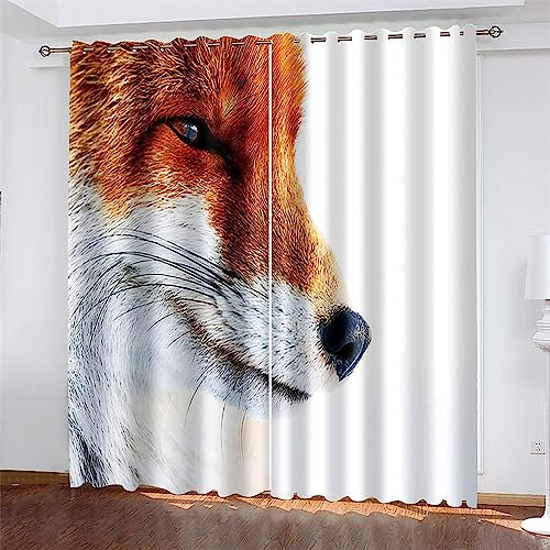 Verdunkelungsvorhänge Kräuselband Tierischer Fuchs 2 X 117 X 230 Cm Set Kindergardinen Mädchen Verdunkelungsvorhänge Mit Ösen Blickdichter Kinderzimmer Schlafzimmer Vorhang -5R8H0L6N5T8I4P3X4H7E1A9W9P