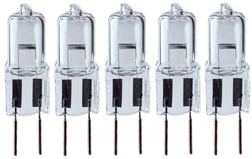 WYLIELAMSH GY6.35 Double-pin Base Halogen Bulb Stage Light Bulb G6.35 24V 250W Mechanical Lighting 5PCS,12V 20W