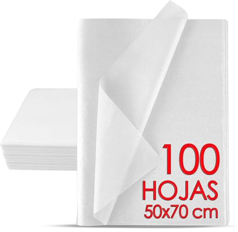 MAMAPAS 100 fogli di carta velina 50x70, carta da regalo, da cucire, artigianale, da imballaggio, per confezioni, per modelli, per quadri,