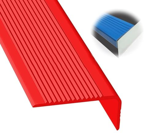 rutschfeste Gummi-Treppenkante, Selbstklebender PVC-Eckprofil-Treppenkantenschutz, for Stufen mit gerader Kante(Red,900cm)