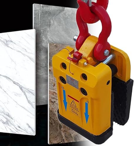 Lakenbroade Elevador de Piedra automático de 1000 kg, Abrazadera elevadora de losas de Piedra, Agarre de Goma para elevación de Granito y mármol, Rango de 10 a 70 mm, Ajuste preciso y Empalme fácil
