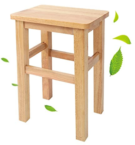 HUJIEAAA Wooden Stool Footrest Seat Footstool Wood Step Stool, Portable Rectangle Bed Stool, Small Step Ladder for Kitchen Bathroom, Foot Rest Stools Under Desk, Strong and Durable for Adul