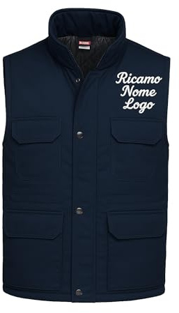 Ristohouse Gilet Imbottito da Lavoro Multitasche con Ricamo Personalizzato