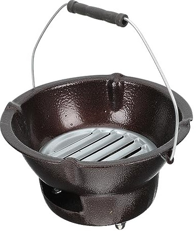 HANABASS Poêle à Charbon Portable En Fonte Robuste, Réchaud à Charbon De Bois Multifunction, Poêle De Chauffage Compact Pour Barbecue Et Camping En Extérieur, Usage Jardin Et Randonnée, Couleur Café
