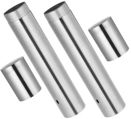 Cabilock Tube en Acier Inoxydable Argenté de Rangement Cylindrique pour Brochettes de Barbecue Facile à Transporter Grosse Capacité Lot de 2 pour Grillades en Extérieur
