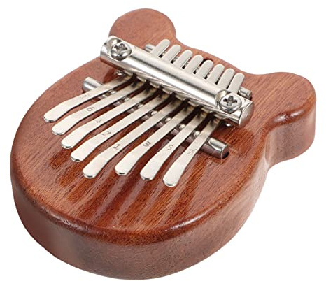 GOOHOCHY Tragbares Daumenklavier 8 Töne aus Robustem Holz Kleines Fingerklavier mit Präzisem Klang Musikzubehör für Anfänger und Musikliebhaber Zufällige Farbe