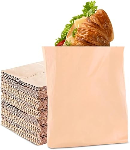 200 x Kraft Brown Strung Kraft Paper Food use, Groceries, Sandwiches Fruit Bags, Pick N Mix Sweets, Disposable Lunch Bags (7x7inch)