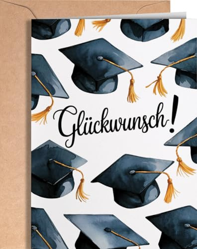 Greeting Cards for Everyone Glückwunsch Karte mit Umschlag - Abschlussgrußkarte - Herzliche Glückwünsche zum Bestanden Abschluss - Abitur, Bachelor, Master, Prüfung, Promotion Doktor Geschenk- EU 94