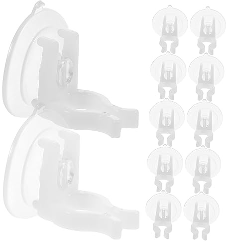 GOOHOCHY 12pcs Window Candle Holders Suction Cup Clamps PVC Flameless Led Electric Candle Holder Clips Battery Operated for Home and Party Decoration