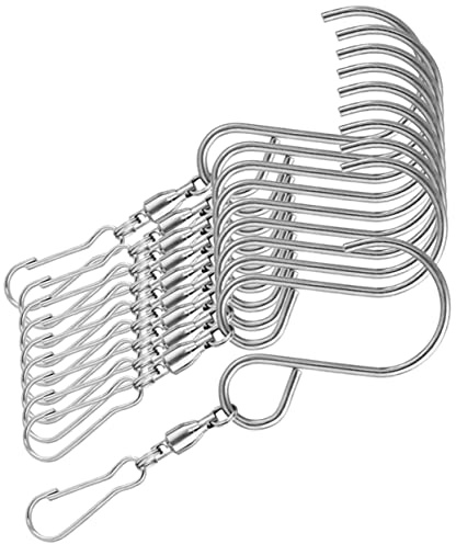UPKOCH 10pcs 90mm Stainless Steel Swivel Hanging Hooks 360-degree Rotating Bearing Hooks for Wind Chimes and Wind Bells Sturdy Silver for Outdoor Garden Use