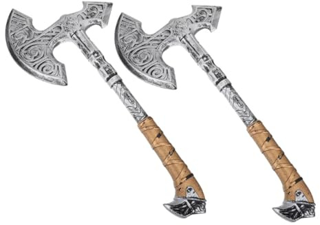 Hohopeti 4pezzi Asce Per Halloween Accessorio Per Costumi Oggetto Per Cosplay e Spettacoli in Maschera Vichinga