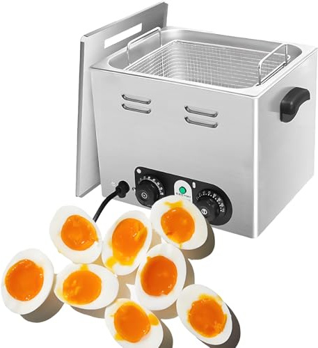 Cuociuova in acciaio inox, con cestello a rete, cuociuova elettrico ad alta capacità da 45 pezzi, controllo della temperatura e timer, cuociuova commerciale