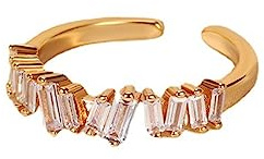 Ayoiow Vorsteckring 585, Offen Labordiamant Goldene Hochzeitsringe, 14K Gelbgold Damen Ringe Gold 585