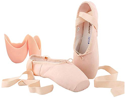 KALUNBS Ballett Ballerina dans, gymnastik, sporthallar, träning, balettskor, skor, Duk med silikon, 40 EU