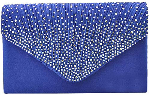 Tasche Umhängetasche Hanbag Clutch Braut Party Bankett Nacht Elegant Imitation Diamant für Frauen Un tamaño Königsblau, königsblau, Einheitsgröße