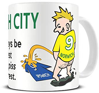 Wee On The Rival's Shirt | Football Fan Rivalry Mugs | Great Funny Gift for a Football Supporter Present Coffee Tea Mug Cup (Norwich City V Ipswich Town) WE19