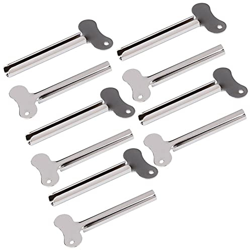 Tube Squeezer 10pcs Metal Tube Presser Squeezer Key Stainless Steel Toothpaste Roller Tube Wringer for Paint Cream Cosmetic Hair Dye