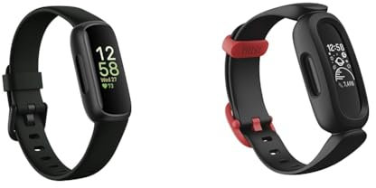 Fitbit Inspire 3 Activity Tracker with 6-months Premium Membership Included, up to 10 days battery & Ace 3 Activity Tracker for Kids with Animated Clock Faces, Up to 8 days battery life & water