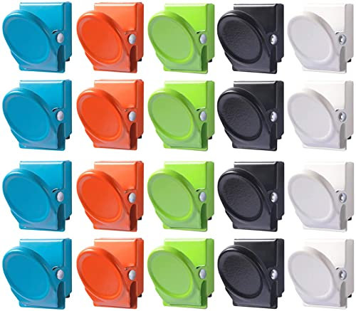 20 Stücke Magnet Klammer, Kühlschrank Magnete für Magnettafel Magnetclips Haken Magnet Klammer Kühlschrank Magnetisch Clips für Zuhause/Büro/Schule Foto Displays und Dekoration, Fünf Farben