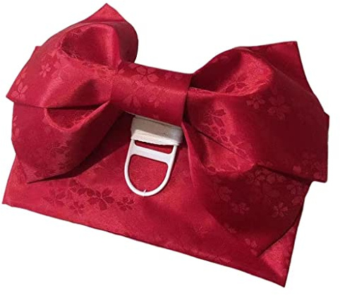 Leeadwaey Kimono Obi Jacquard vorgebundene Schleife Hüftgurt Kummerbund rot