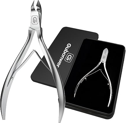 Cuticle Trimmer 3/4 Jaw Extremely Sharp Cuticle Nippers Scissors Stainless Steel Clippers Cutter Remover Pedicure Manicure Nail Tool, cuticle pusher (Cuticle Nippers/Silver-b)