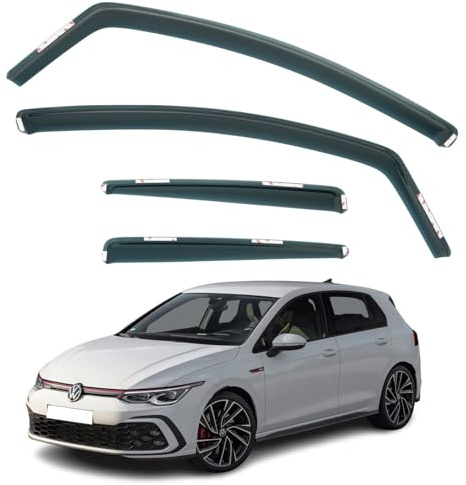 Set mit 4 Windabweisern, kompatibel mit Volkswagen Golf 8 5-Türer Schrägheck 2021 2022 2023 2024 2025 Modelle.