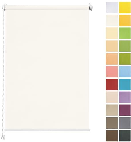 Rettika Sichtschutz Rollo ohne Bohren - Perle, Breite: 90cm, Höhe 150 - Rollos für Fenster ohne Bohren, Fenster rollos für innen, Jalousien zum Klemmen, Klemmrollo