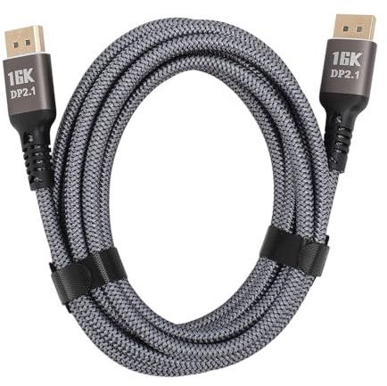 Elprico 16K DisplayPort Cable,9.8ft DP Cable 16K @ 30Hz,30AWG Tinned Copper Braided High Speed Display Port Cable 144Hz,for Gaming Monitor,Graphics Card,TV,PC,Laptop