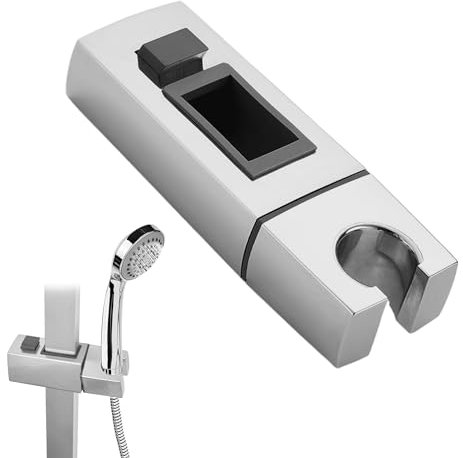 Shower Head Holders 1pcs Anti-Slip Shower Head Slider Holder Anti-Rust Shower Head Holde Adjustable Shower Spray Head Wall Mount Fixed Bracket for Square 30x18mm Rail Rectangular Slider